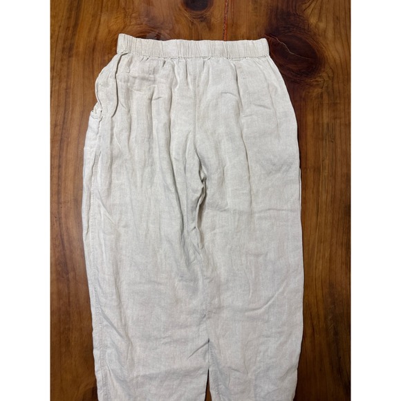 Maiwa Women's pants L Linen Lagenlook Pull on Casual Pockets Beach YY18 - Picture 7 of 7